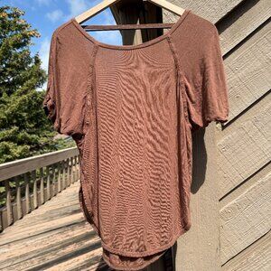 EUC Joy Lab Brown Back Cutout, Short-Sleeve Active Top